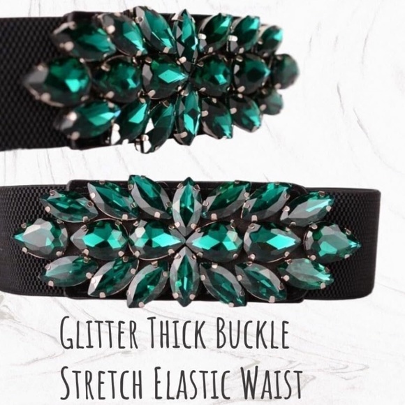 Dorchid Women’s Gemstone Beaded Elastic Stretch Formal Belt S/M Wedding NEW